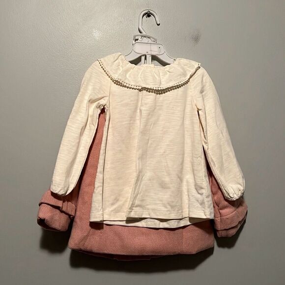 Max Studio Baby Pink Cream Top Faux Fur Trim Collar Coat Set 2-Piece Size 2T NWT - Picture 7 of 10